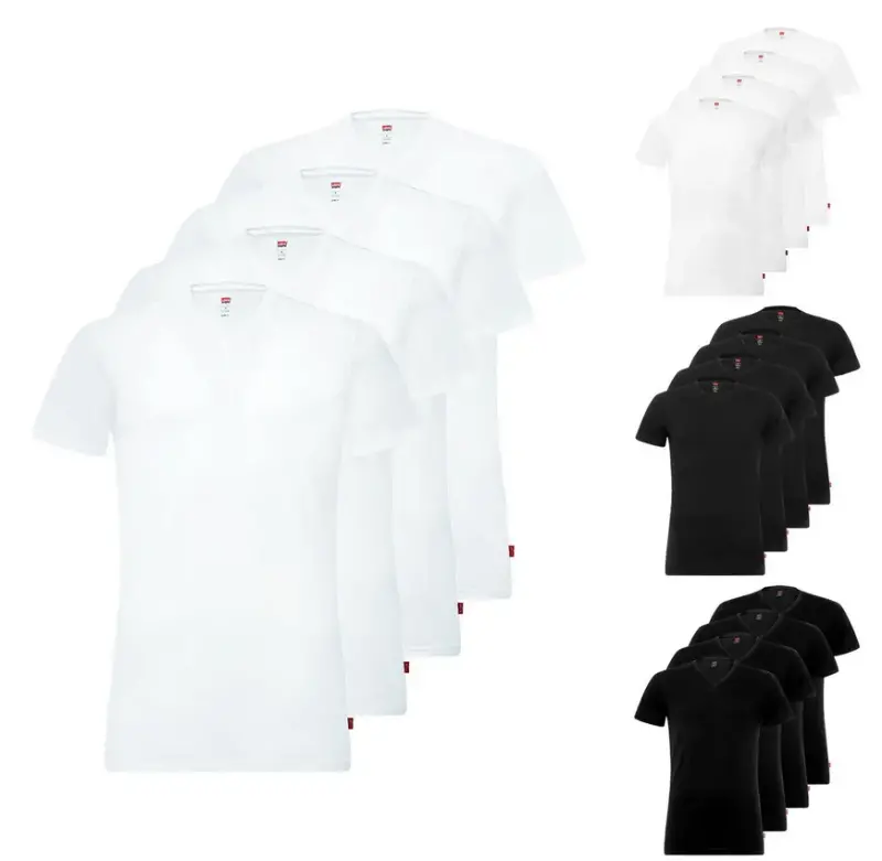 👕 4er Pack Levi’s Herren T-Shirts: Crew Neck u. V-Neck für 37,99€ (statt 45€)