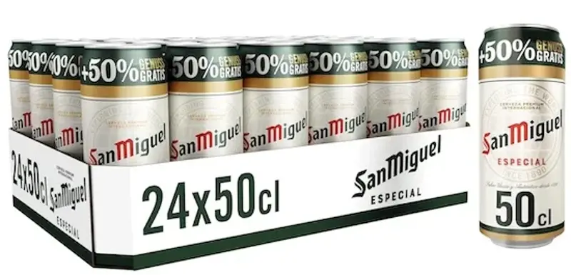 🍻 24x San Miguel Especial je 0,5l ab 18,14€ (statt 24€) – nur 0,75€ pro Dose