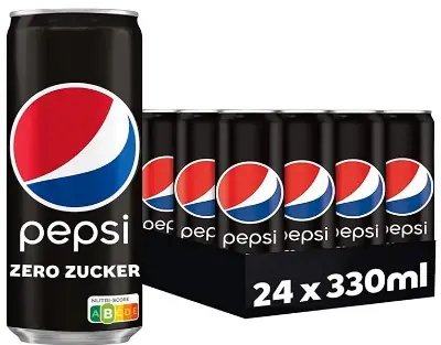🥤 24x Pepsi Zero Zucker je 0,33L ab 13,49€ (statt 20€) 🧨 nur 0,56€ pro Dose