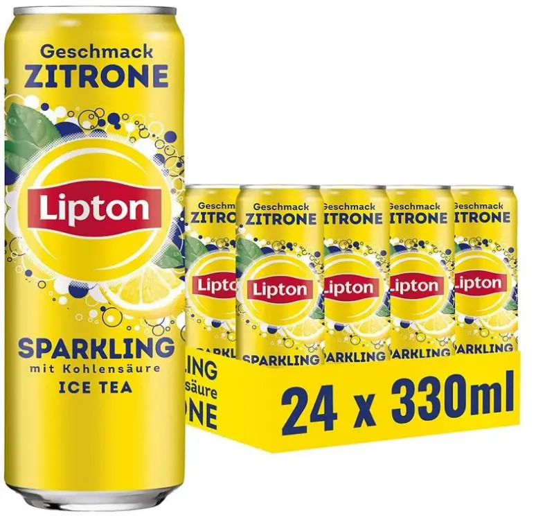 🍋 24x Lipton Ice Tea Sparkling 🫧 Zitrone ab 13,49€ (statt 21€) – 0,56€ pro Dose