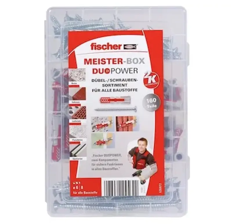 🔩 Fischer Duopower Dübelbox mit 80 Dübeln + Schrauben für 8,89€ (statt 16€)