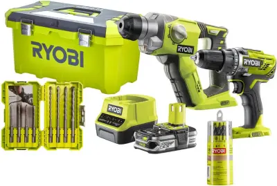 🧰 Ryobi Akku-Kombokit R18DDSDS-125T mit Kombihammer, Bohrschrauber für 199,99€ (statt 251€) + Gratis-Akkuset