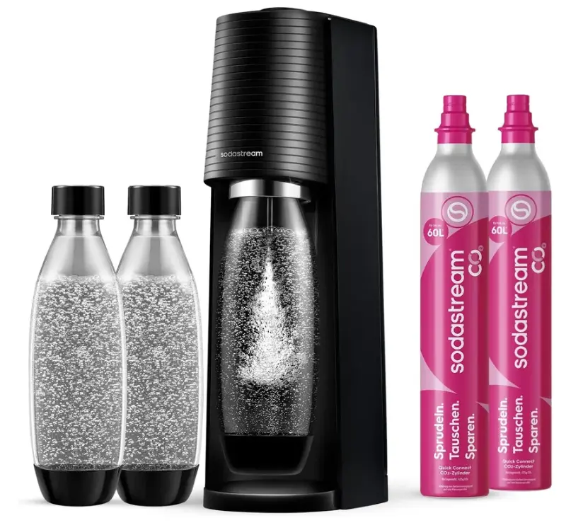 💦 SodaStream Terra Wassersprudler + 3 PET-Flaschen + 2x CO2 Flaschen für 69,99€ (statt 90€)