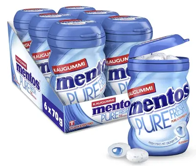 6x Mentos Kaugummi Pure Fresh Mint zuckerfrei ab 13,29€ (statt 21€)