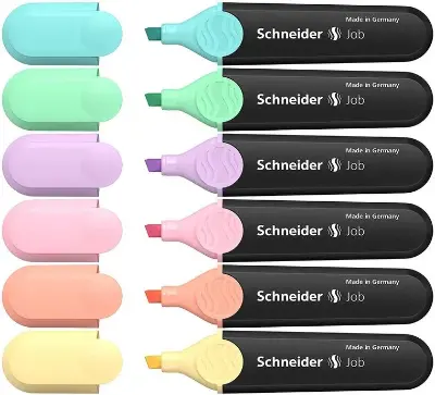 🖍️ 6x Schneider Job 150 Pastell Textmarker für 3,29€ (statt 7€)