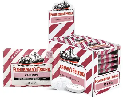 🦈💨 24er Pack Fisherman’s Friend Cherry ohne Zucker ab 18,04€ (statt 22€)