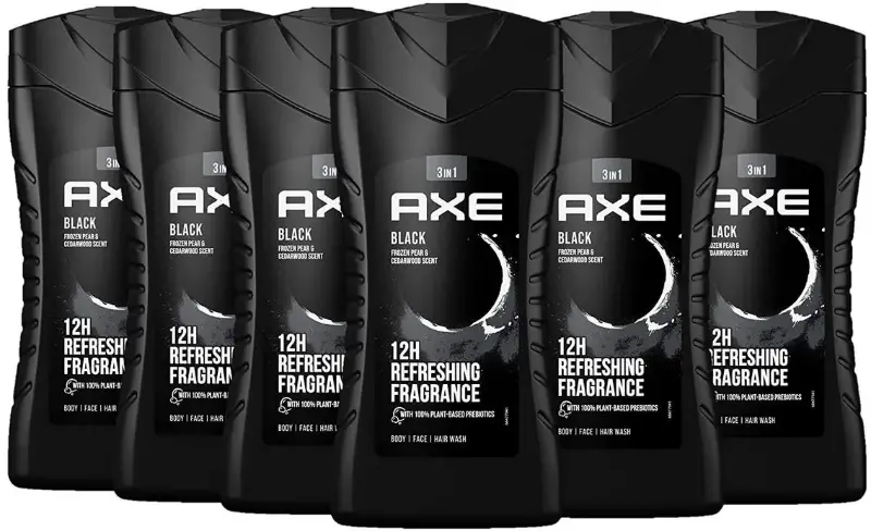 🚿 6er Pack Axe 3-in-1 Duschgel & Shampoo Black 250ml ab 14,19€ (statt 21€)