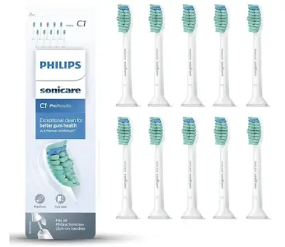 🪥 10er Pack Philips Sonicare C1 ProResults-Bürstenköpfe HX6010 Aufsteckbürste ab 28,49€ (statt 41€)