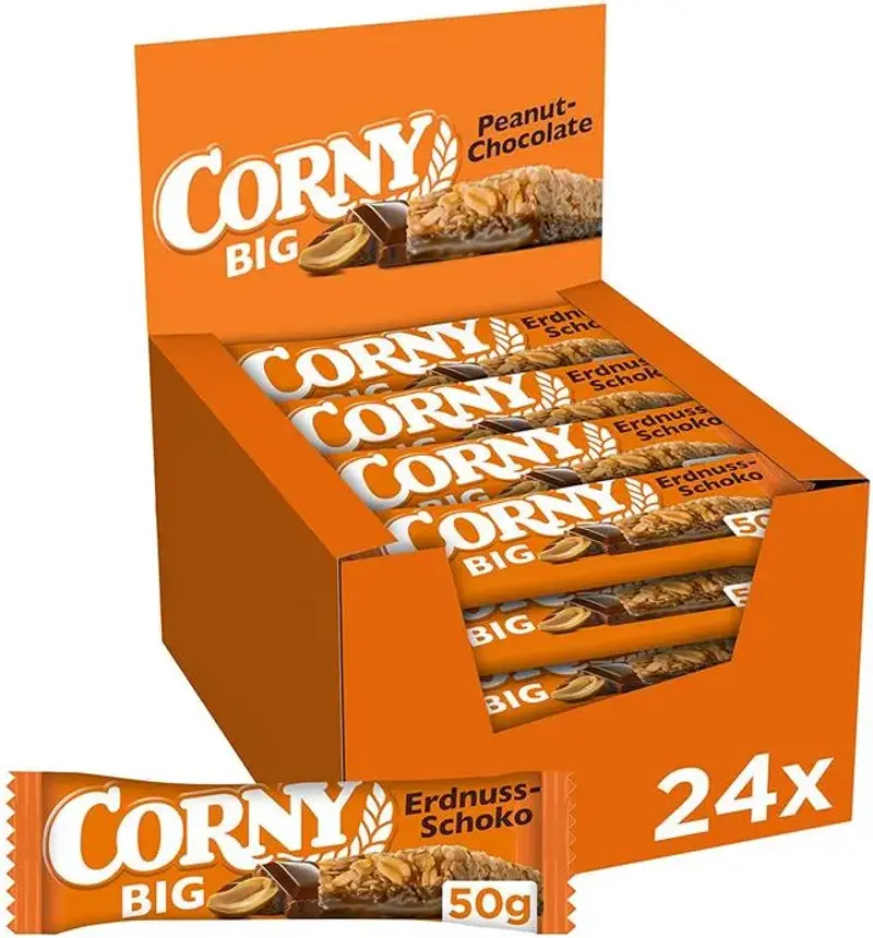 🥜 24er Pack Corny Big Erdnuss-Schoko Müsliriegel ab 16,14€ (statt 20€)