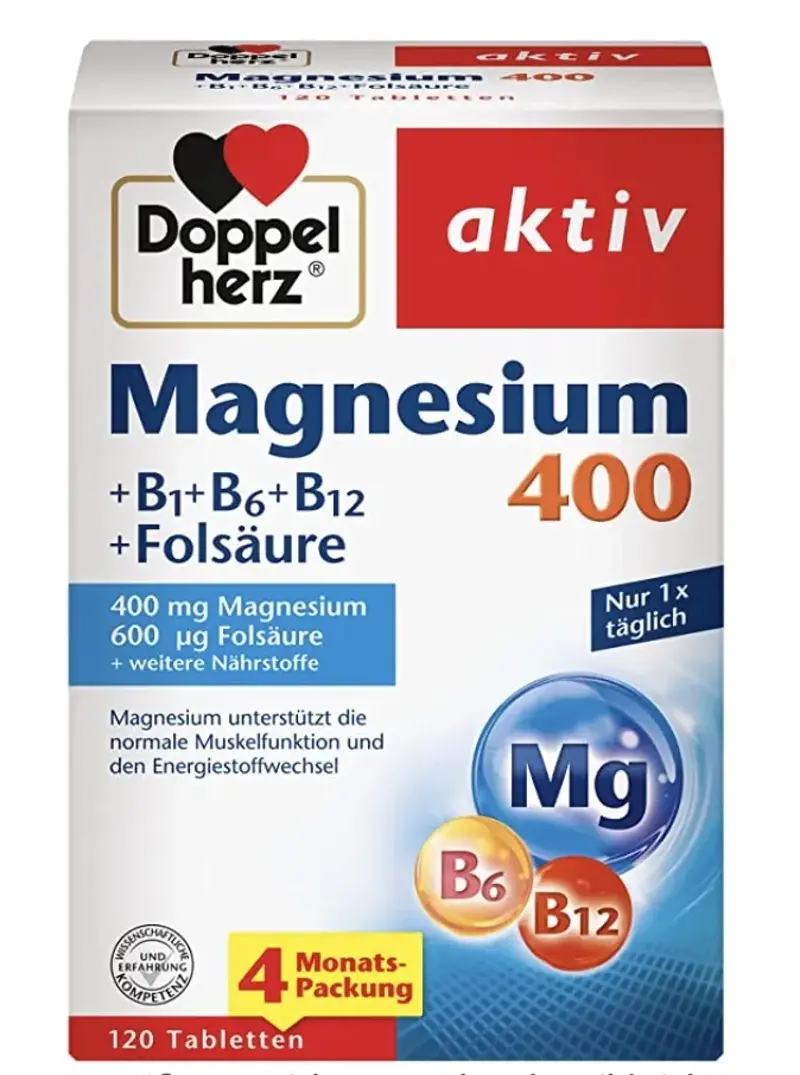 💊 120er Pack Doppelherz Magnesium 400 + B1 + B6 + B12 + Folsäure ab 9,87€ (statt 14€)