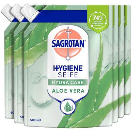 🧼 6er Pack Sagrotan Flüssigseife mit Aloe Vera in 500ml ab 12,56€ (statt 21€)