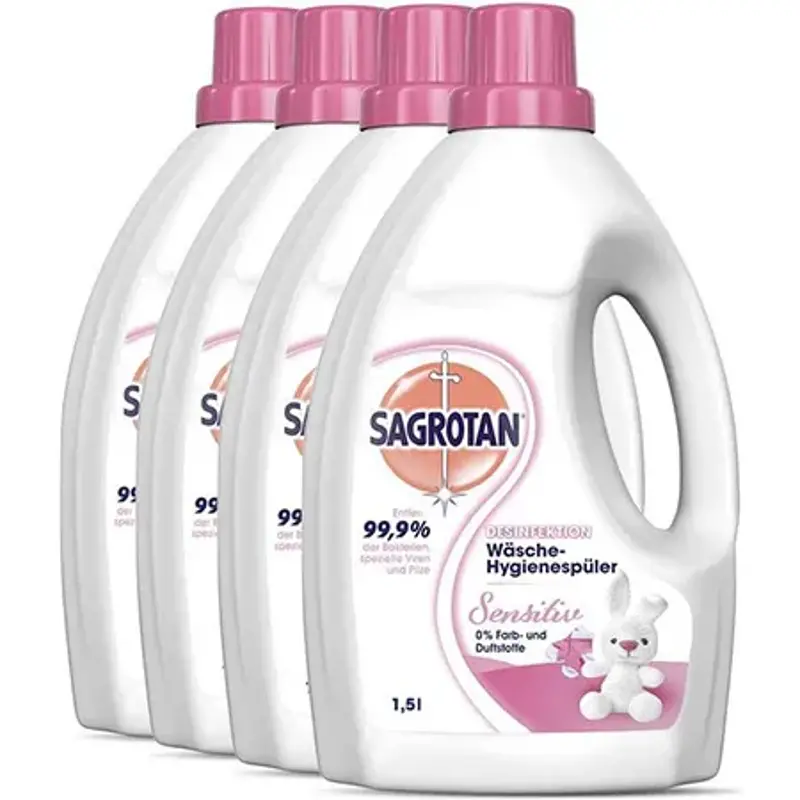 💦 4x Sagrotan Wäsche-Hygienespüler Sensitiv 0% ab 11,42€ (statt 16€)