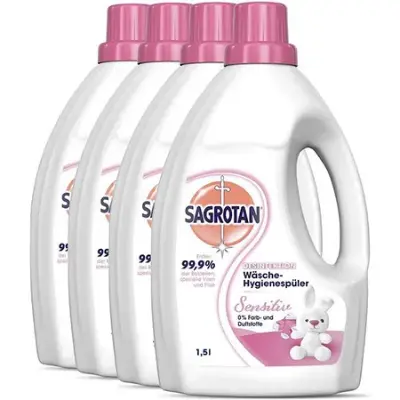 💦 4x Sagrotan Wäsche-Hygienespüler Sensitiv 0% ab 11,42€ (statt 16€)