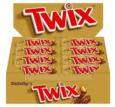 1,6 Kg! 🍫 32x Twix Schokoriegel je 50g für 16,07€ (statt 24€)