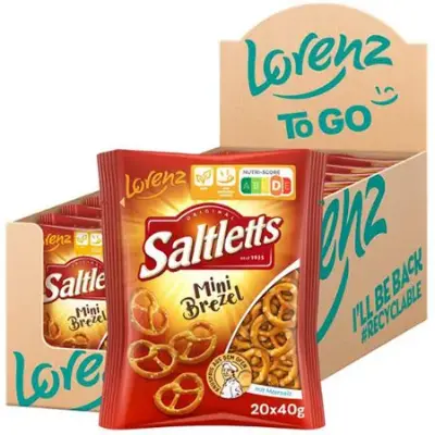 🥨 20er Pack Lorenz Saltletts Mini Brezel (20 x 40g) ab 7,30€ (statt 12€)