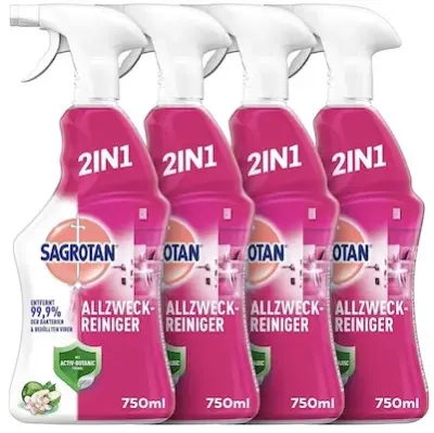 🧼 4x Sagrotan Allzweck-Reiniger Blütenfrische & Grüner Apfel für 9,15€ (statt 12€)