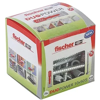 🧱 25er Pack fischer DUOPOWER 10 x 50 S Universaldübel + Schrauben für 12,59€ (statt 19€)