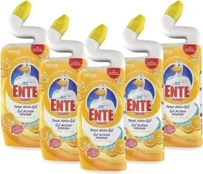 🚽 5er Pack WC Ente Total Aktiv Gel WC Reiniger ab 7,95€ (statt 11€)