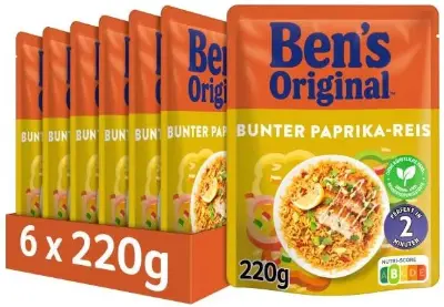 🍚 6er Pack Bens Original Express Reis Bunter Paprika, 220g ab 6,45€ (statt 14€)