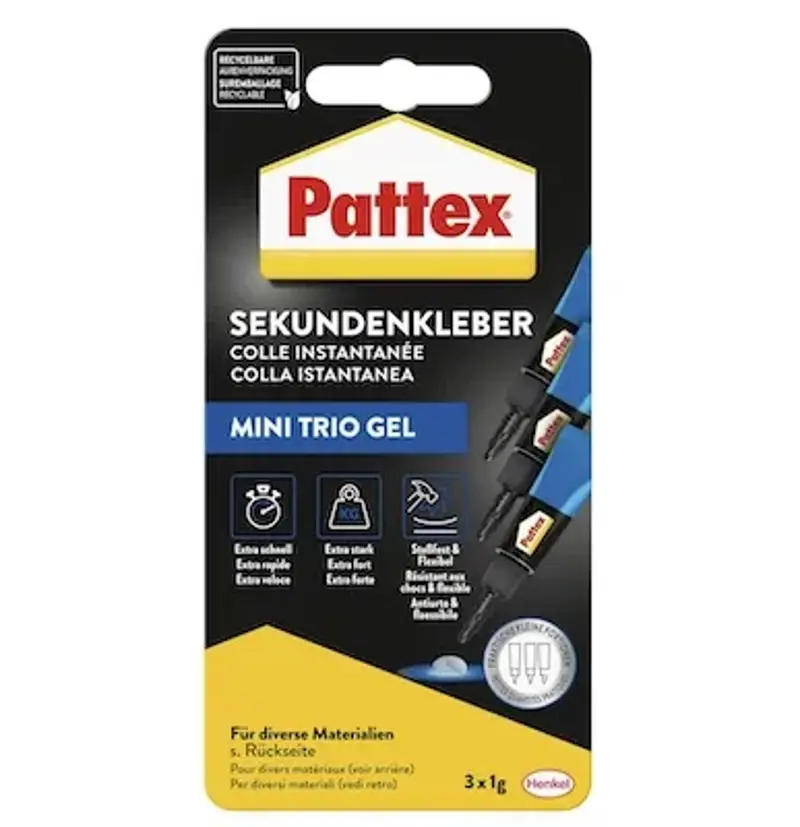 💪 3x 1g Pattex Sekundenkleber Ultra Gel Mini Trio ab 1,79€ (statt 5€)
