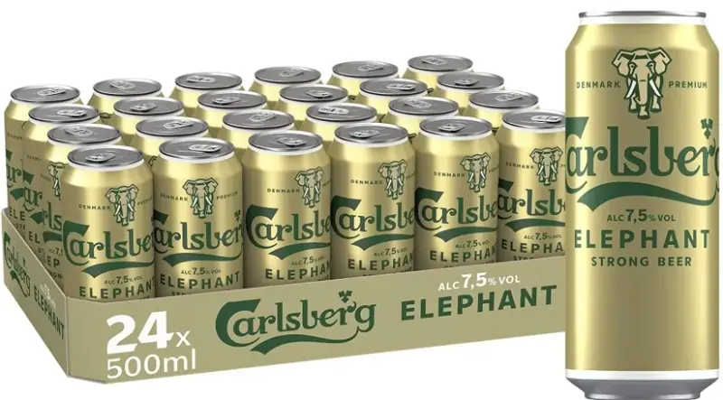 🍺 24x Carlsberg 🐘💨 Elephant Bier mit 7,5 % Vol. (0,5l) ab 16,59€ 💥💥 (statt 24€)