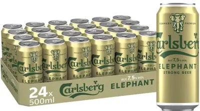 🍺 24x Carlsberg 🐘💨 Elephant Bier mit 7,5 % Vol. (0,5l) ab 16,59€ 💥💥 (statt 24€)