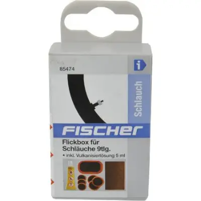 🚲 Fischer Flickbox für Fahrradschläuche, 9-tlg. für 3€ (statt 8€)