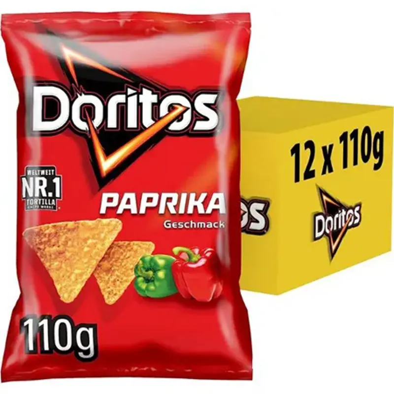 1,3Kg! 🤤 12x Doritos Paprika Tortilla Nachos (110g) ab 11,34€ (statt 24€)