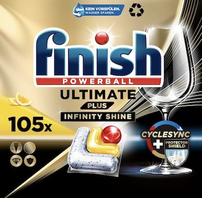 🧼 105er Pack Finish Ultimate Plus Infinity Shine Citrus ab 19€ (statt 26€)