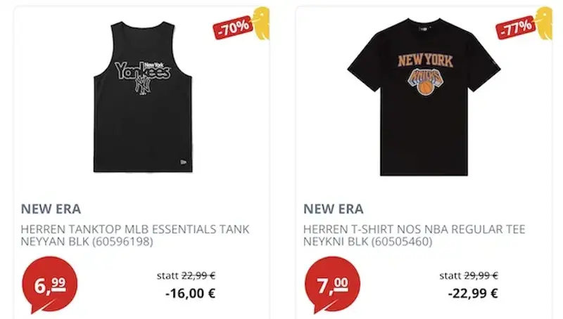👕🧢 New Era Sale bei Picksport – z.B. Shirts ab nur 7€