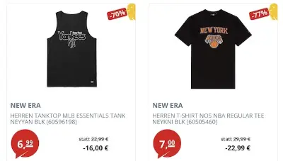 👕🧢 New Era Sale bei Picksport – z.B. Shirts ab nur 7€