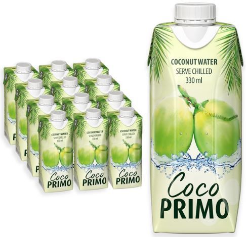 🥥 12er Pack Coco Primo Kokosnusswasser, 330ml ab 12,91€ (statt 18€)