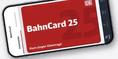 🚅 DB BahnCard 25 (2.Kl.) für 29,99€ (statt 63€) oder BahnCard 25 (1. Kl.) für 59,99€ (statt 125€)