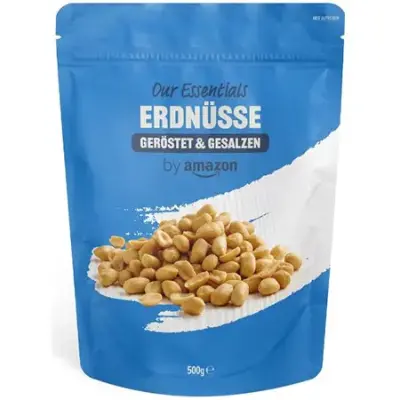 🥜 Our Essentials by Amazon Erdnüsse, geröstet & gesalzen, 500g ab 1,91€ (statt 3,48€)