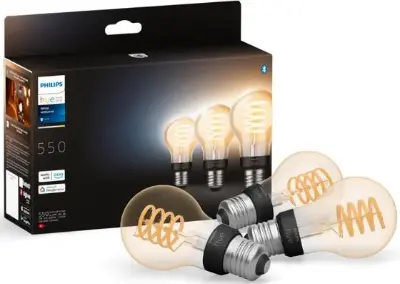 3er Pack Philips Hue White Ambience E27 Filament je 7W für 66,79€ (statt 86€)
