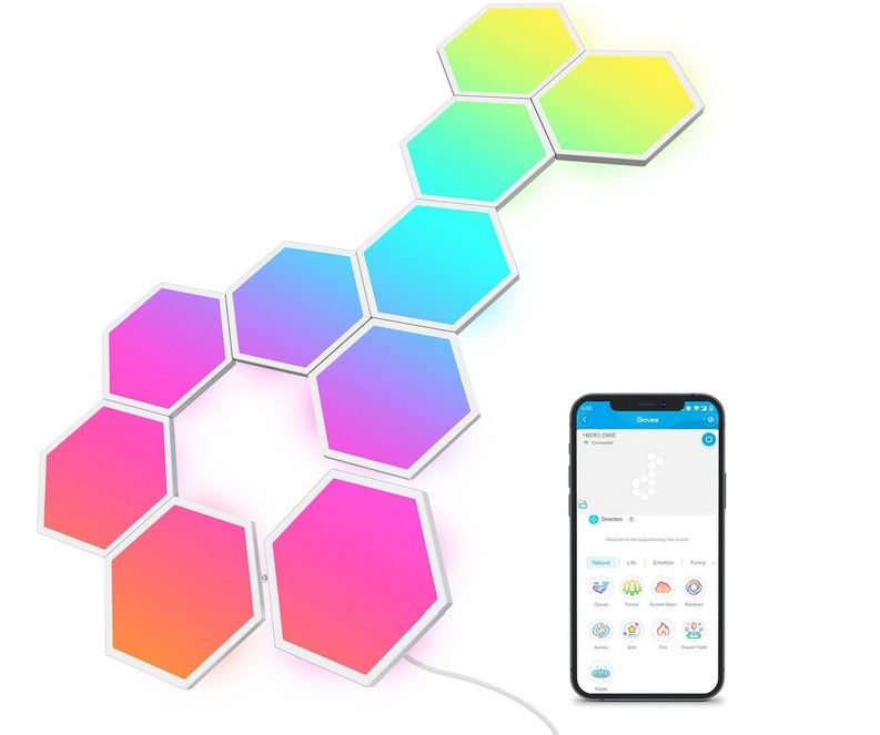 💡💥 Govee Glide Hexa 10 LED Panels RGBIC für 99,99€ (statt 149€)
