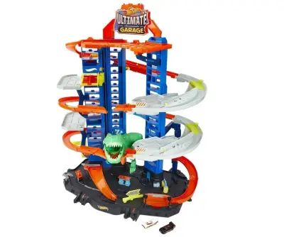 🚗🚕 Hot Wheels Garage + 2 Autos +T-Rex für 101,99€ (statt 125€)