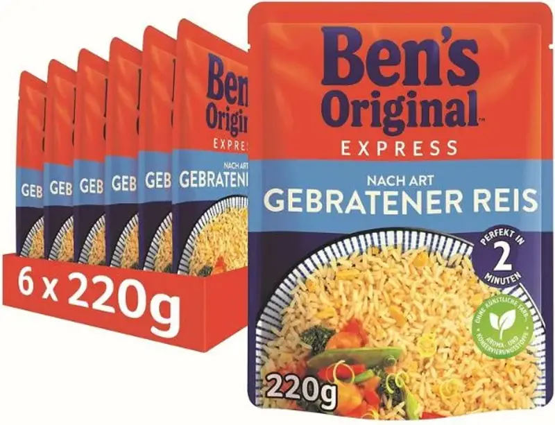 🍚 6x Bens Express Reis nach Art gebratener Reis ab 6,29€ (statt 14€) – 1,05€ pro Tüte