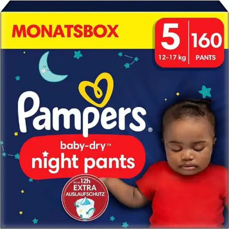 👶 160er Pack Pampers Night Windeln Pants Größe 5 ab 42,13€ (statt 56€)