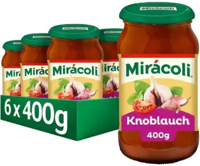 🧄🍅 6x Miracoli Pasta Sauce Knoblauch, je 400g ab 12,37€ (statt 16€) – 2,06€ pro Glas