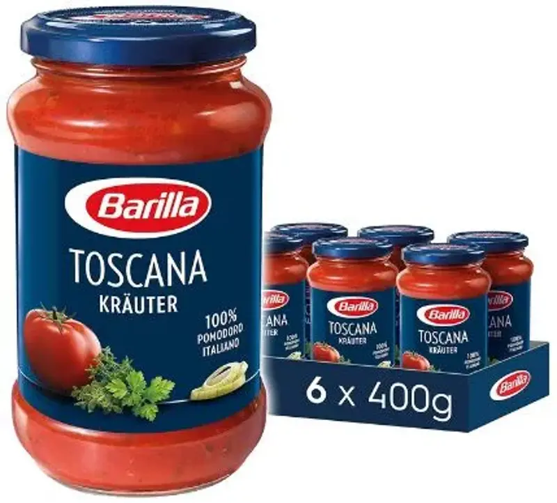 🍅 6er Pack Barilla Pastasauce Toscana Kräuter je 400g ab 13,72€ (statt 19€) – 2,28€ pro Glas