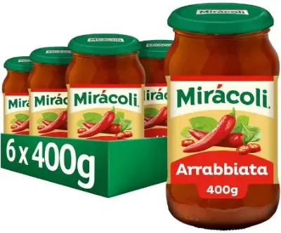 🍝 6er Pack Miracoli Pasta Sauce Arrabiata je 400g ab 12,37€ (statt 16€) – 2,06€ pro Glas