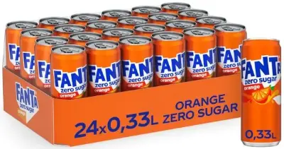 🍊 96x Fanta Zero Orange Dosen je 0,33L ab 36,84€ (statt 64€) – nur 38 Cent pro Dose