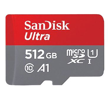 SanDisk Ultra 512 GB microSDXC Speicherkarte Kit (150 MB/s, Class 10, U1, A1) für 29,74€ (VG: 37,37€)
