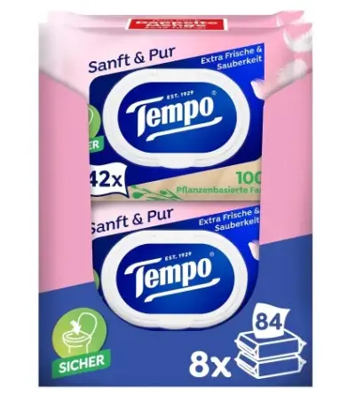 🧻 3x 16er Pack Tempo feuchtes Toilettentücher Sanft & Pur ab 43,55€ (statt 86€)