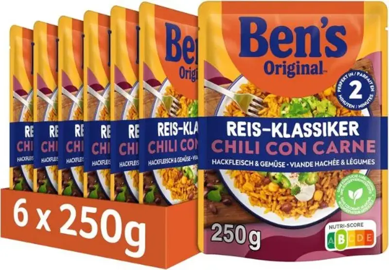 Caramba! 🍛 6er Pack Ben’s Original Express Chili con Carne je 250g ab 8€ (statt 17€)