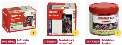 🪛🛠️Amazon: Sale auf Fischer Dübel & Befestigungstechnik z.B. 40x Gipskartondübel für 11€ (statt 16€)