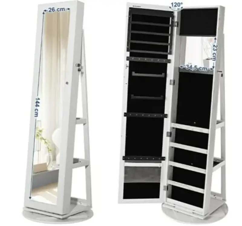 💍 SONGMICS Drehbarer Schmuckschrank mit Spiegel für 82€ (statt 119€)