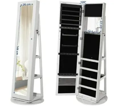 💍 SONGMICS Drehbarer Schmuckschrank mit Spiegel für 82€ (statt 119€)