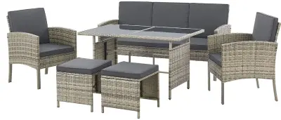 🏡 Juskys Turin Polyrattan Outdoor Sitzgruppe mit Tisch für 240,94€ (statt 300€)